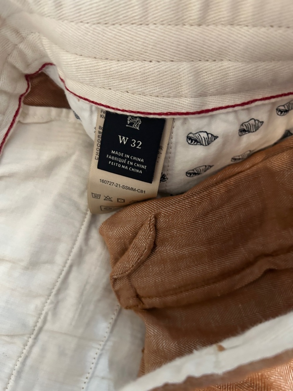 Scotch & Soda Brown Athletic Linen-Blend Shorts with Cream Drawstring - Picture 4 of 4